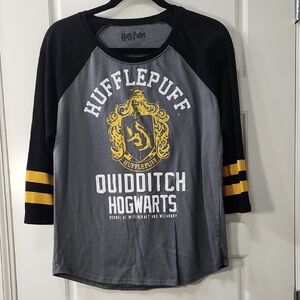 Harry Potter Hufflepuff Quidditch Hogwarts Long Sleeve T - Size M
